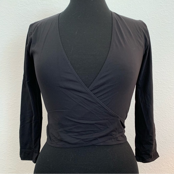 Capezio Tops - Capezio Black Wrap Ballet Core Top